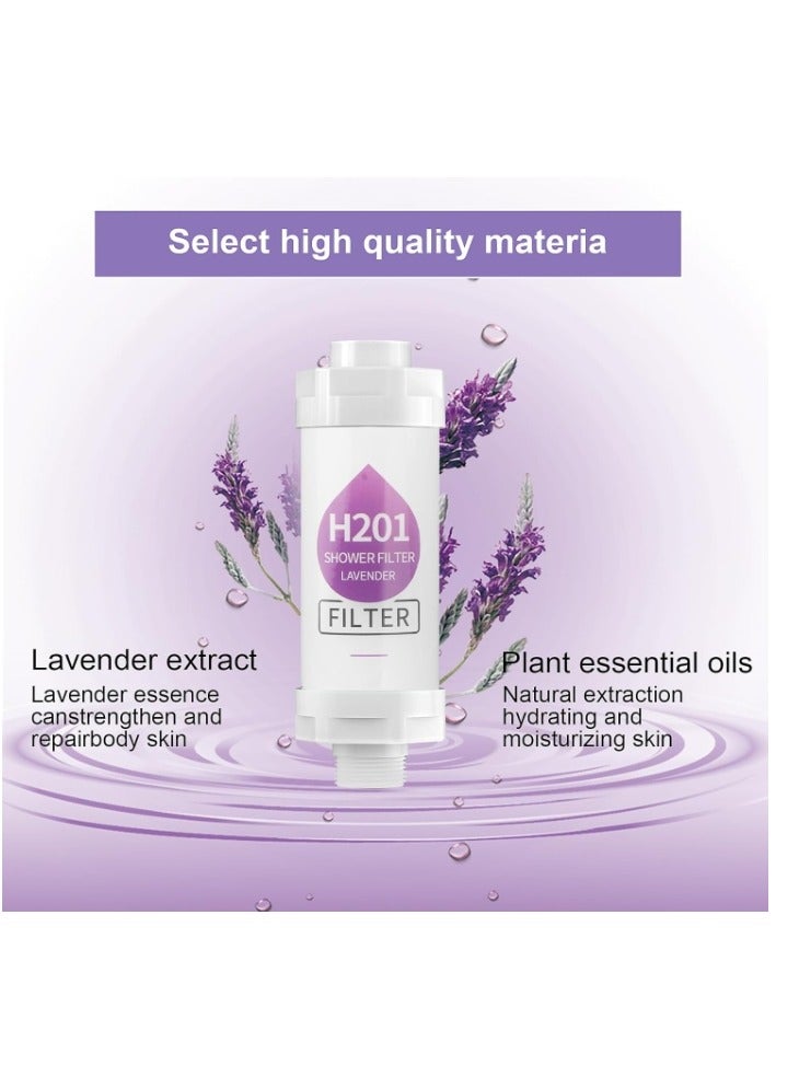 OASIS-TH Shower Soaker, Vitamin C Shower Head Filter, Hard Water Softener, Chlorine and Fluoride Shower Filter, Water Purification Filter Shower Head with Beads, Healthy Skin, Easy Install (Lavender)  - Image 2