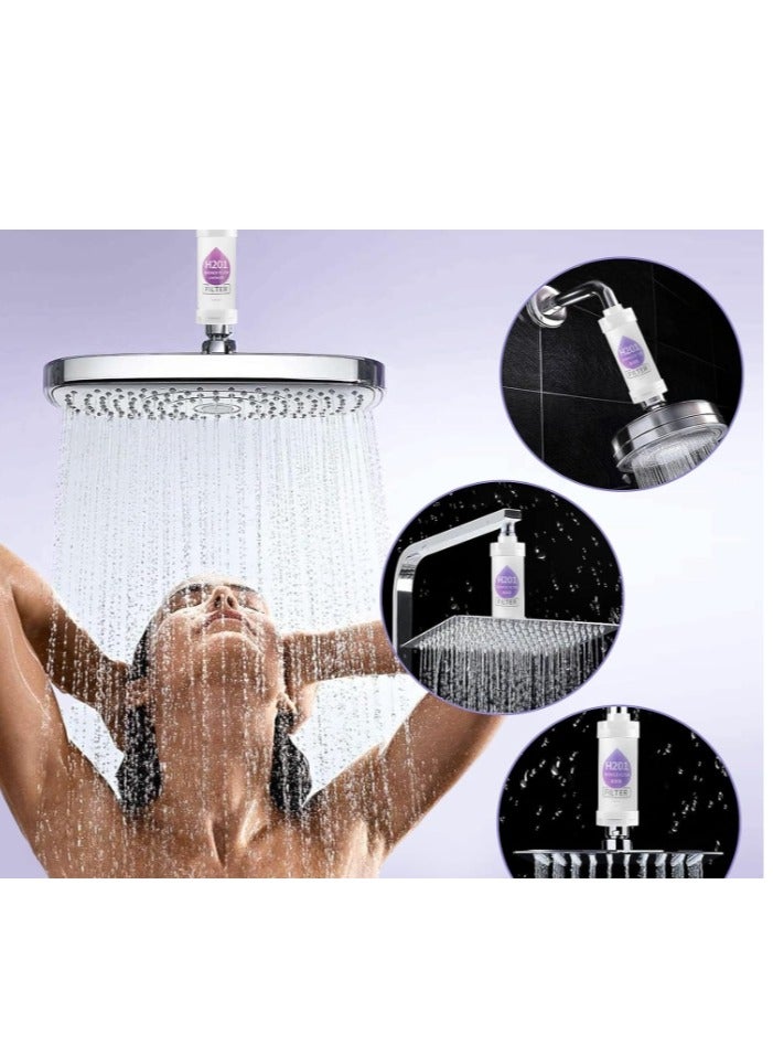 OASIS-TH Shower Soaker, Vitamin C Shower Head Filter, Hard Water Softener, Chlorine and Fluoride Shower Filter, Water Purification Filter Shower Head with Beads, Healthy Skin, Easy Install (Lavender)  - Image 5
