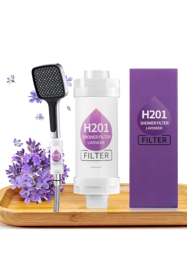 OASIS-TH Shower Soaker, Vitamin C Shower Head Filter, Hard Water Softener, Chlorine and Fluoride Shower Filter, Water Purification Filter Shower Head with Beads, Healthy Skin, Easy Install (Lavender)  - Image 1