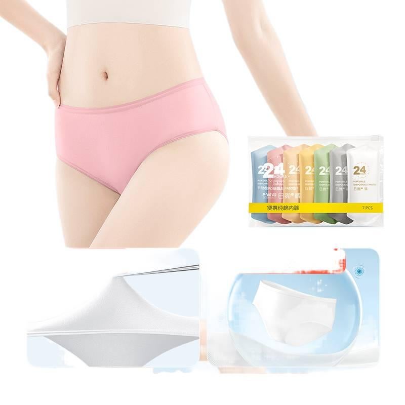 10 Pack Disposable Underwear Women High Waist Maternity Postpartum Recovery Sterile Travel Cotton Size L for 45kg 55kg - Image 1