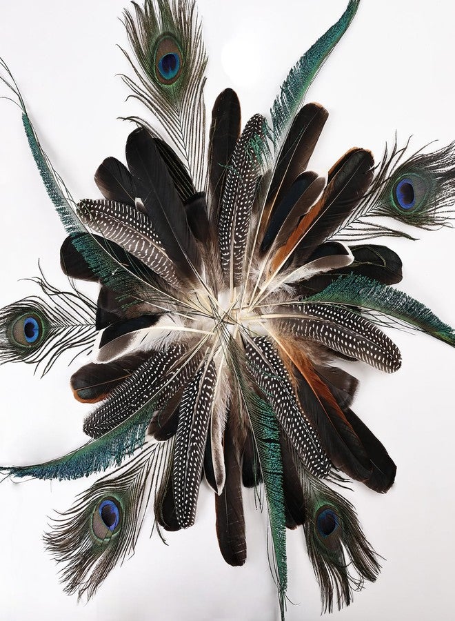FeelfunFeather Pheasant Feathers -50pcs 6 Style Natural Mixed Decorative Spotted Feathers for DIY Crafts Wedding Home Party Decoration - Image 4