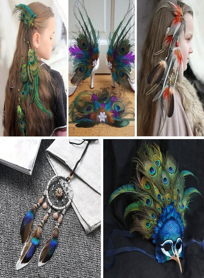 FeelfunFeather Pheasant Feathers -50pcs 6 Style Natural Mixed Decorative Spotted Feathers for DIY Crafts Wedding Home Party Decoration - Image 5