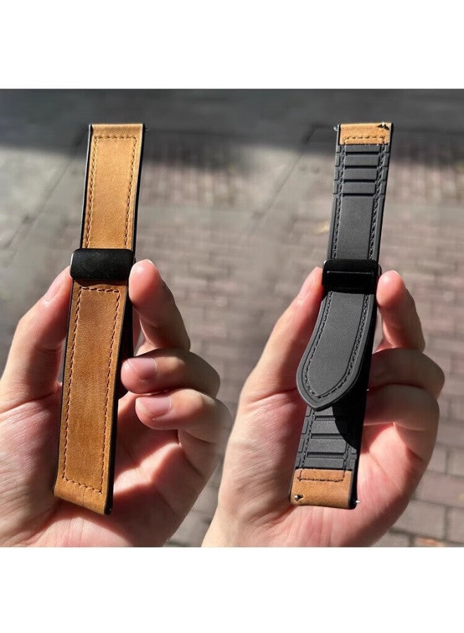 Chensong متوافق مع Huawei Band/8/9/10 Strap، سجل جلد لـ 8th Generation Nfc Version، نمط Crazy Horse، سوار معصم Huawei Band لـ 9/10، سوار معصم 9th Generation Standard Version، ساعة بديل Replacement Watch Band، أسود - Image 3