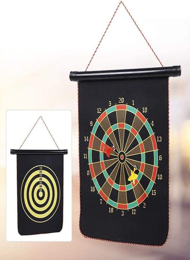 Cojuz Magnetic Dart Board Kids Game,Two Sided Roll Up Dartboard,Indoor Outdoor Game,15 Inch Kids Darts Board,Includes 4 Magnetic Safe Darts,Easily Hangs Anywhere - Image 3