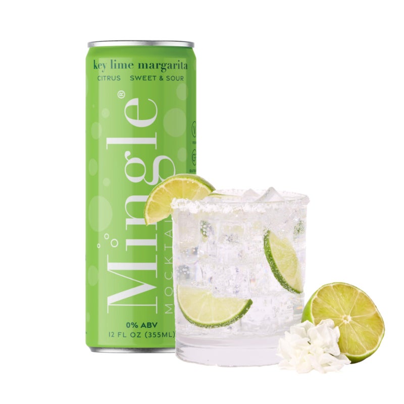 Mingle Mocktails Non Alcoholic Cocktails - Key Lime Margarita, 12 OZ Can, (Pack of 12) - Image 1