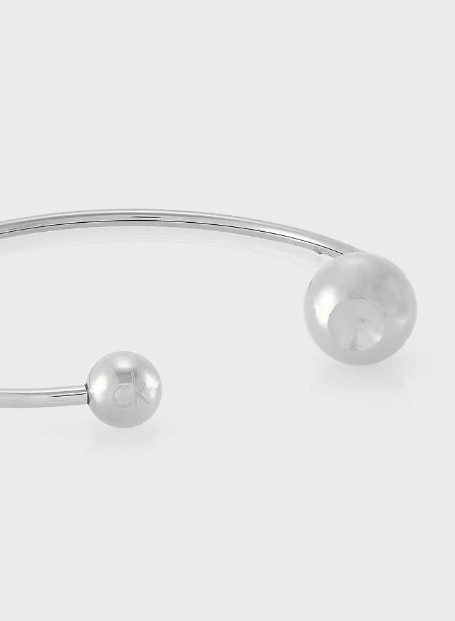 CALVIN KLEIN  Sculptural Bubbles Collection Open Bangle Bracelet For Women In Stainless Steel - 35000786 for Women | Best Price UAE