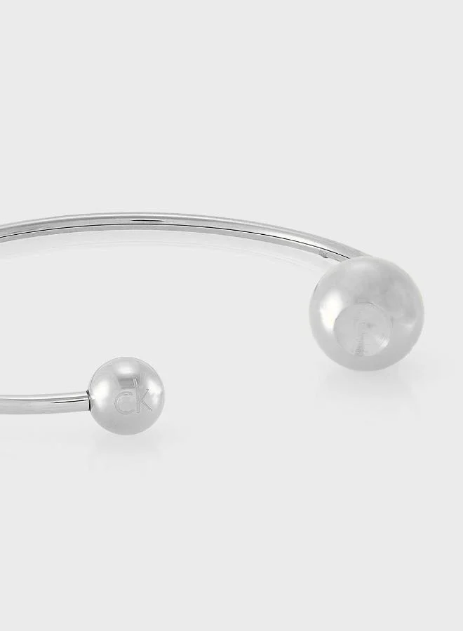 Calvin Klein  Sculptural Bubbles Collection Open Bangle Bracelet For Women In Stainless Steel - 35000786 for Women | Best Price UAE