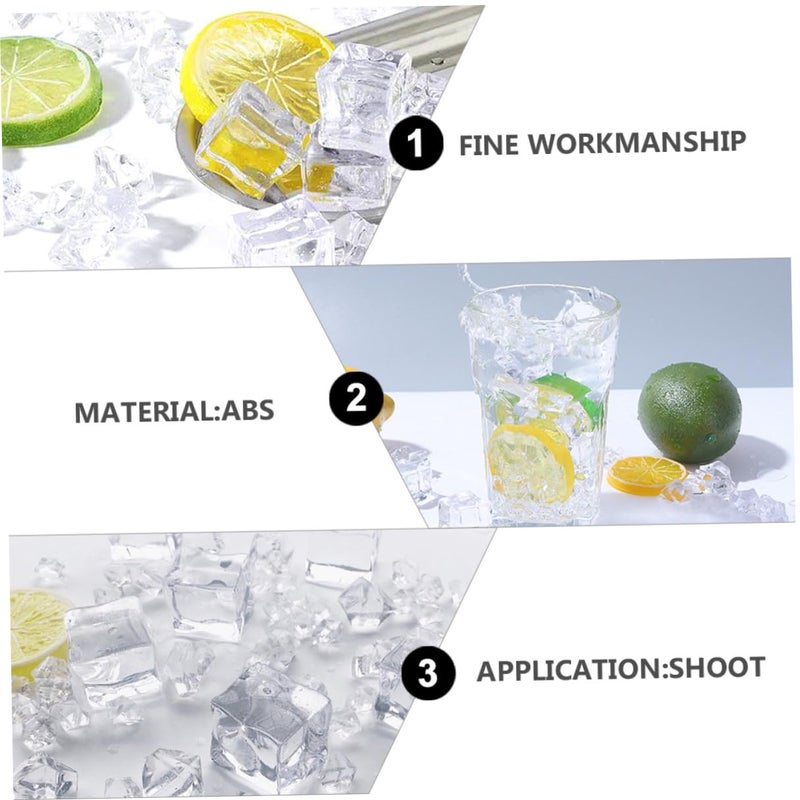 Reusable Plastic Artificial Acrylic Ice Cubes 20PCS Large Square Ice Blocks For Whisky Display Photography Props - Image 4