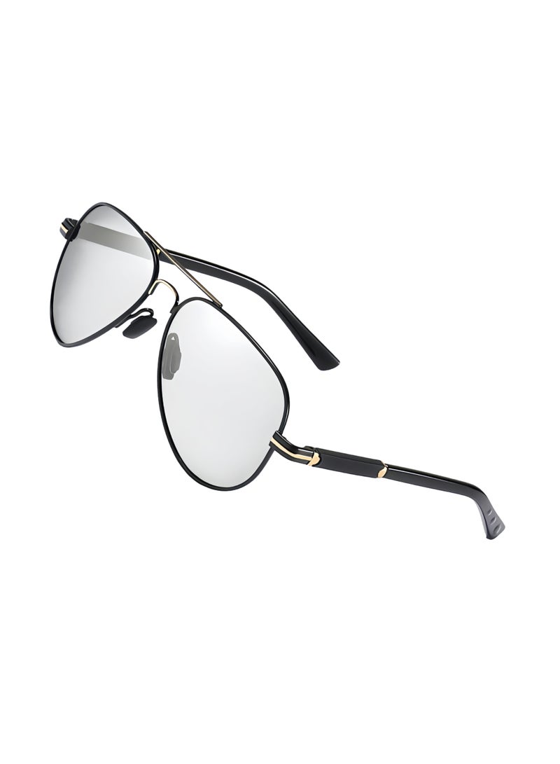 Polarized pilot sunglasses, men's sunglasses, UV400 protective metal frame glasses, retro anti glare sunglasses, suitable for male and female driving, fishing, outdoor travel, and daily beach use. - Image 2