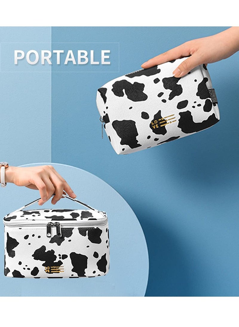 KASTWAVE Cosmetic Bag Makeup Bag for Purse Pouch Travel Beauty Zipper Organizer Bag Gifts for Girl Women, PU Leather Washable Waterproof - Image 5