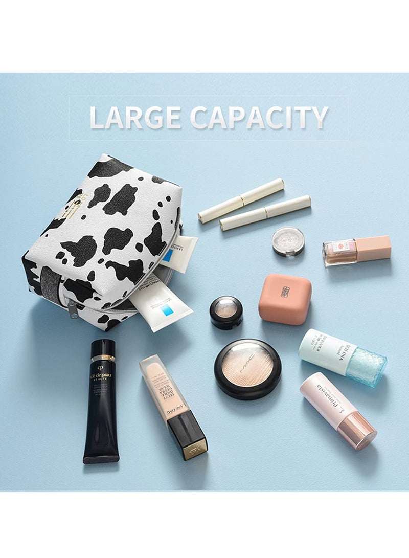 KASTWAVE Cosmetic Bag Makeup Bag for Purse Pouch Travel Beauty Zipper Organizer Bag Gifts for Girl Women, PU Leather Washable Waterproof - Image 2