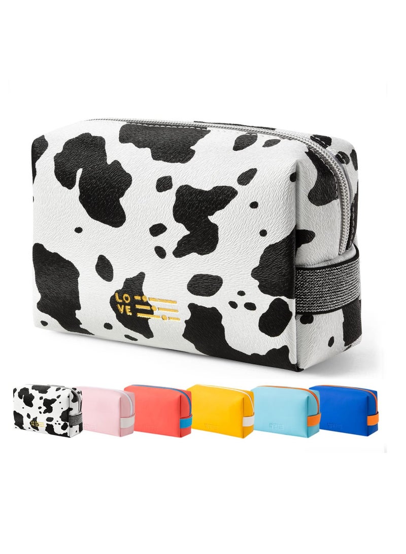 KASTWAVE Cosmetic Bag Makeup Bag for Purse Pouch Travel Beauty Zipper Organizer Bag Gifts for Girl Women, PU Leather Washable Waterproof - Image 1