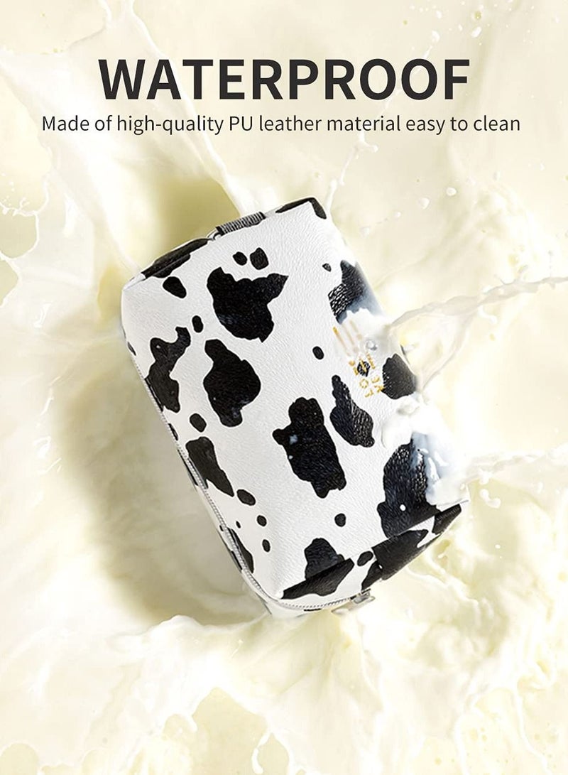 KASTWAVE Cosmetic Bag Makeup Bag for Purse Pouch Travel Beauty Zipper Organizer Bag Gifts for Girl Women, PU Leather Washable Waterproof - Image 3