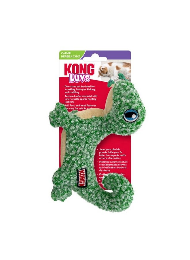 كونج لعبة كونغ لوفز للقطط ذات الملمس المجعد والمحشوة بالنعناع البري (سحلية) - Image 3
