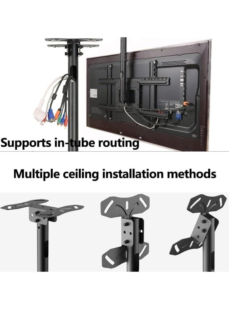 ELTRAZONE Ceiling TV Mount Bracket for 32"-65" Flat Screen TVs – Adjustable Height, VESA 800x300mm Compatible, Supports Up to 150 lbs, Heavy-Duty Black Mounting Bracket for Secure Installation  - Image 4
