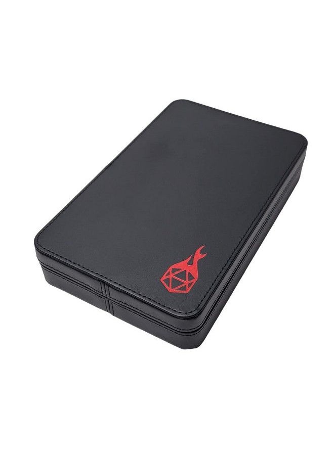Forged Dice Co. Premium 3Row Dice Case Combination Dice Box And Dice Tray Protects Polyhedral Dice Sets Feltlined Storage Rows Magnetic Lid Closure Perfect Metal Dice Storage Box Red  - Image 3