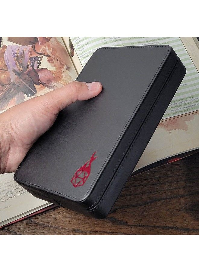 Forged Dice Co. Premium 3Row Dice Case Combination Dice Box And Dice Tray Protects Polyhedral Dice Sets Feltlined Storage Rows Magnetic Lid Closure Perfect Metal Dice Storage Box Red  - Image 4