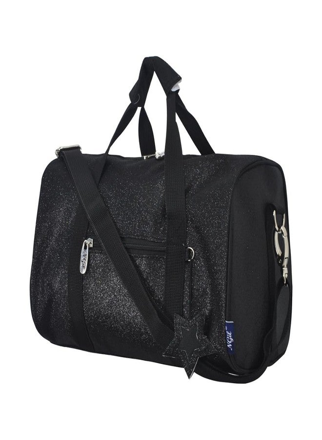 NGIL Super Star Duffle Bag, Mini Dance Bag & Mini Travel Bag for Sports, Gymnastics and Ballet with Adjustable Strap, Zippers, Pockets (Glitter-Black, Small) - Image 1