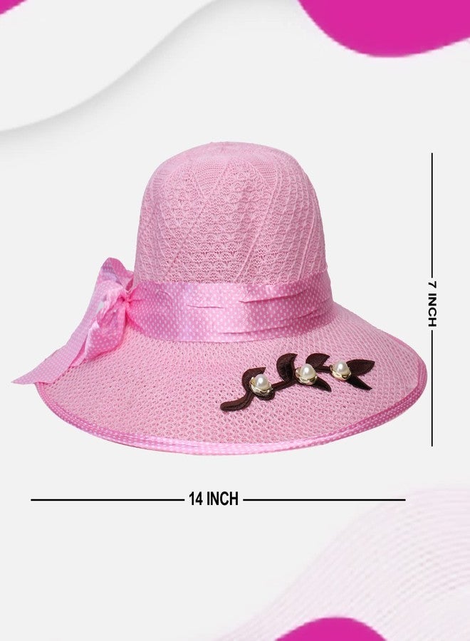 BAAL Sun Protection Fedora Hat for Beach/Travelling Use for Girls and Women (Multi-Coloured M1) - Image 2