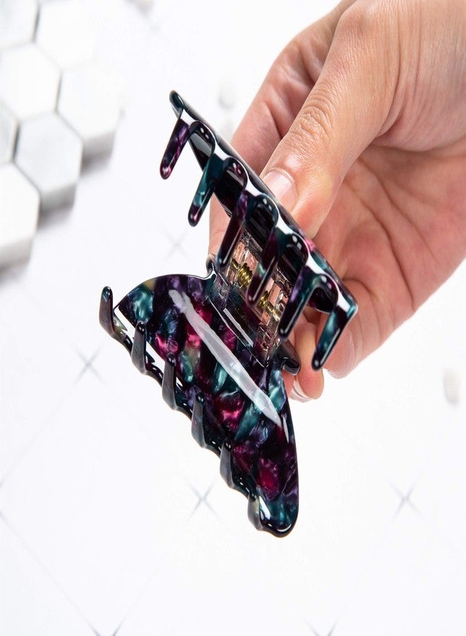 Prettyou Handmade Celluloid Acetate French Design Barrettes Tortoise Shell Claws Hair Claw Luxury Fashion Accessories Hair Clip for Women (Black) - Image 5