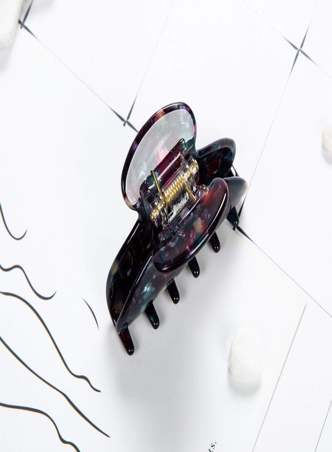 Prettyou Handmade Celluloid Acetate French Design Barrettes Tortoise Shell Claws Hair Claw Luxury Fashion Accessories Hair Clip for Women (Black) - Image 4