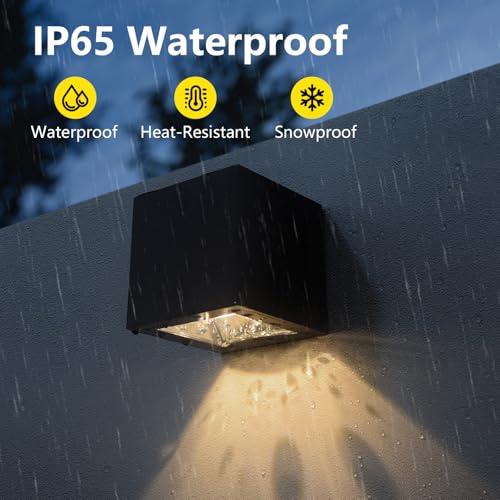 Ousam Led Solar Wall Lights Outdoor Waterproof Solar Fence Light LED Downlights with Warm White & RGB Modes for House Numbers, Address, Mailbox, Deck 2 Pack - Image 5