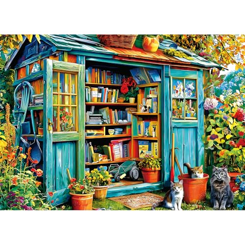 Blueforest Puzzles for Adults 1000 Pieces Cozy Garden Shed Jigsaw Puzzle Impossible Hard Difficult Challenging Family Puzzles for Adults 275x197 Inches Pretty Art Puzzle - Image 1
