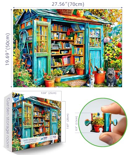 Blueforest Puzzles for Adults 1000 Pieces Cozy Garden Shed Jigsaw Puzzle Impossible Hard Difficult Challenging Family Puzzles for Adults 275x197 Inches Pretty Art Puzzle - Image 5