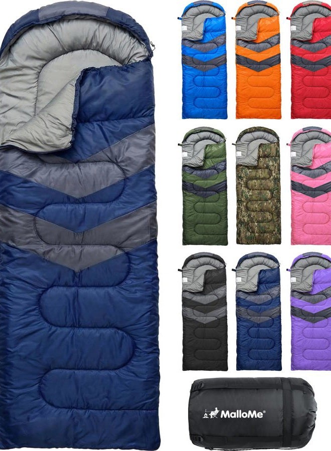 MalloMe Sleeping Bags for Adults Cold Weather & Warm - Backpacking Camping Sleeping Bag for Kids 10-12, Girls, Boys - Lightweight Compact Camping Essentials Gear Accessories Hiking Sleep Must Haves - Image 1