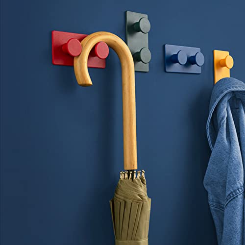 OULIGET Plastic Creative Adhesive Coat Hook,4 Pieces Interesting Hook for Coat, Scarf, Hat, Towel,Key, Bag, Utility Hook for Wall Hanging Decorations,4 Colors. - Image 3