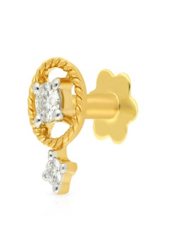 18 Carat 750 Purity Yellow Diamond Nosepin MNGNNP0282YVVSVS-GH for Women