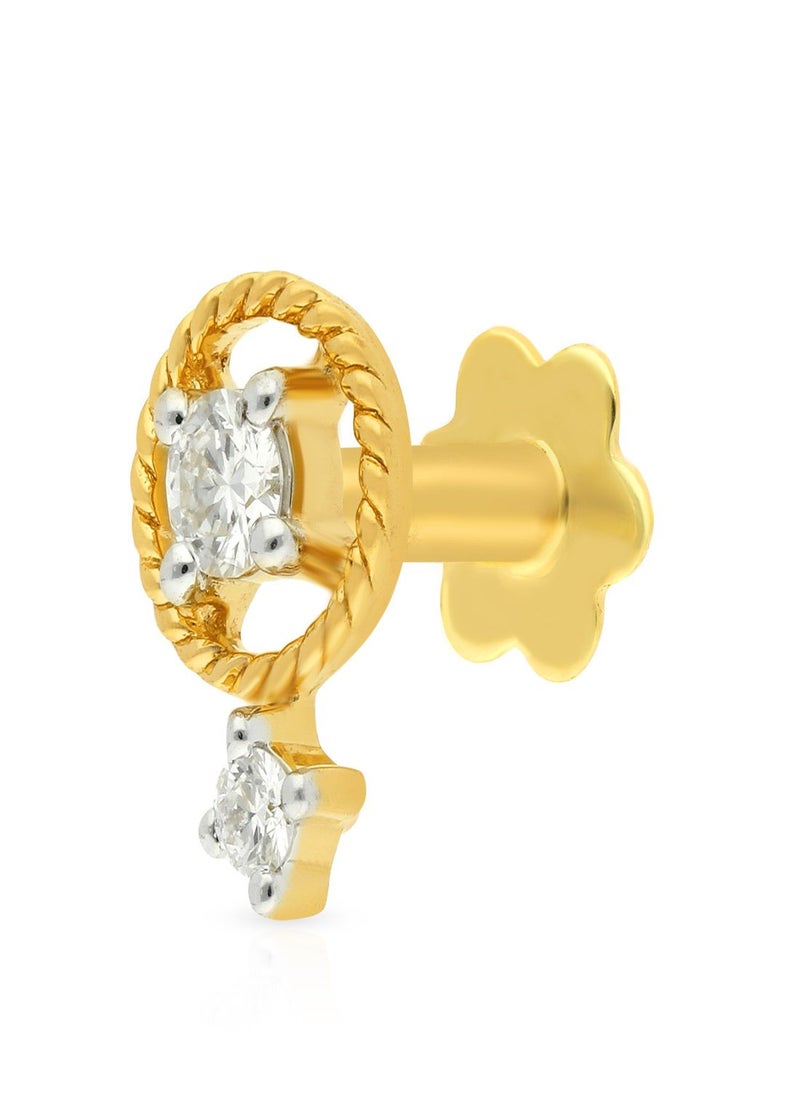 Malabar Gold and Diamonds - 18 Carat 750 Purity Yellow Diamond Nosepin MNGNNP0282YVVSVS-GH for Women - Image 1
