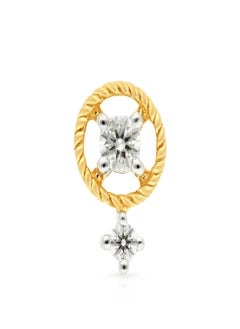 Malabar Gold and Diamonds دبوس أنف مرصع بماس أصفر نقي 18 قيراطًا 750 درجة MNGNNP0282YVVSVS-GH للنساء  - Image 2