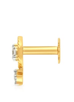 Malabar Gold and Diamonds دبوس أنف مرصع بماس أصفر نقي 18 قيراطًا 750 درجة MNGNNP0282YVVSVS-GH للنساء  - Image 3