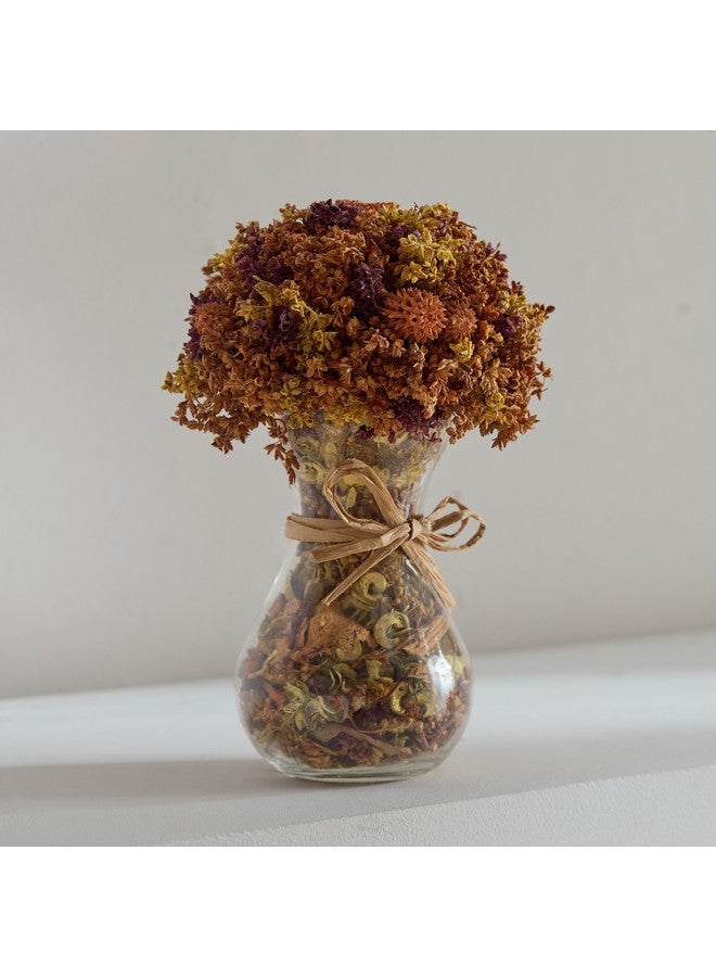 Home Box عشب كافن مختلط في فازة زجاجية مع بودرة عطرية 15 × 15 × 21 سم  - Image 1