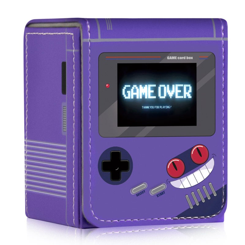sabermaster Card Deck Box Fits for YGO MTG100 Card Storage Box Trading Games PU Leather Storage Premium Deck Case Game Purple - Image 2