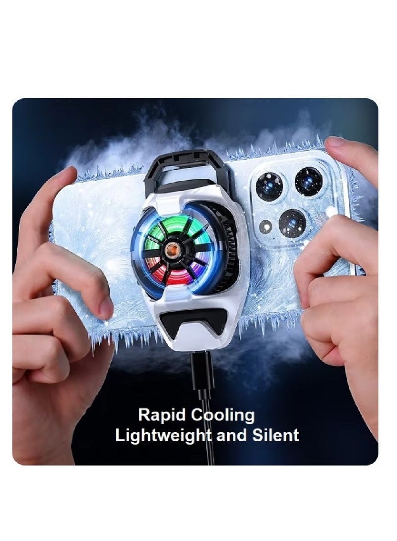 Memo DL22 Mobile Phone Cooling Fan Cooler Radiator RGB Lights Adjustable Portable Heatsink Semiconductor USB Phone Radiator For All Smartphones Back Clip Cell Phone Cooler Noiseless Radiator  - Image 3