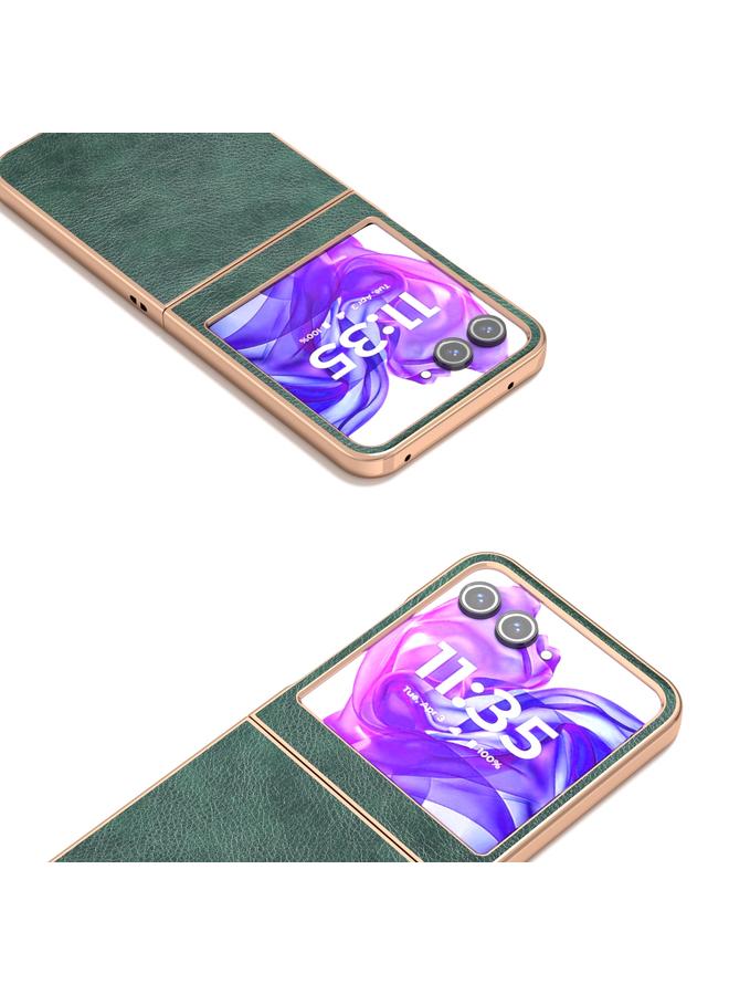 اس-توب جراب لهاتف موتورولا رازر 50 / رازر 60، جراب هاتف من البولي يوريثان مطلي بالكهرباء النانوية بلونين من نسيج الليتشي - Image 3