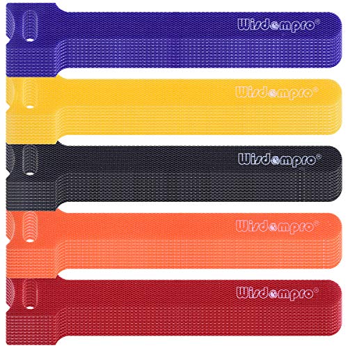 Wisdompro 50 Pack 6 Inches Hook and Loop Cable Ties, Self-gripping Fastening Cord Strap by Wisdompro - Reusable, Durable Functional Ties to Keep Your Home, Office, Workspace from Tangled Messes of Cords - Image 2