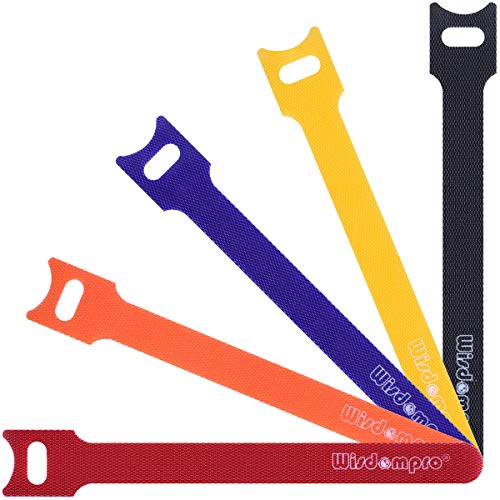 Wisdompro 50 Pack 6 Inches Hook and Loop Cable Ties, Self-gripping Fastening Cord Strap by Wisdompro - Reusable, Durable Functional Ties to Keep Your Home, Office, Workspace from Tangled Messes of Cords - Image 1