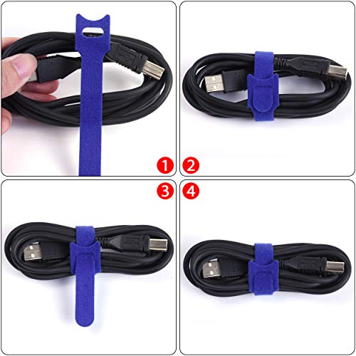 Wisdompro 50 Pack 6 Inches Hook and Loop Cable Ties, Self-gripping Fastening Cord Strap by Wisdompro - Reusable, Durable Functional Ties to Keep Your Home, Office, Workspace from Tangled Messes of Cords - Image 3