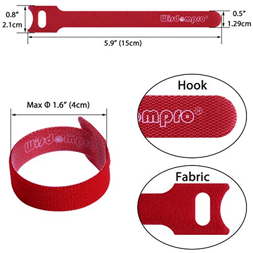 Wisdompro 50 Pack 6 Inches Hook and Loop Cable Ties, Self-gripping Fastening Cord Strap by Wisdompro - Reusable, Durable Functional Ties to Keep Your Home, Office, Workspace from Tangled Messes of Cords - Image 4