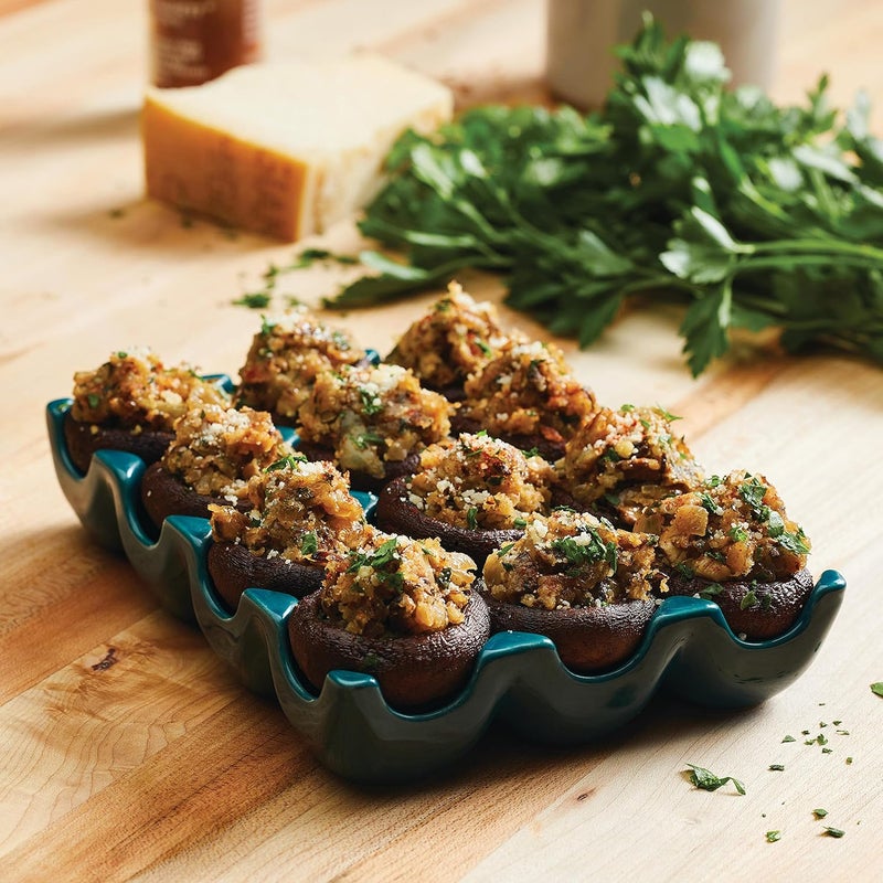 Rachael Ray حامل بيض سيراميك ريتشيل راي بتزجيج صلب 12 كوب باللون الأزرق الفاتح - Image 4