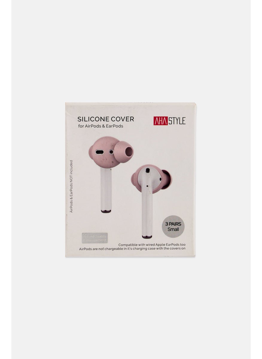 Ahastyle - 3 Pairs Small Airpods And Earpods Soft Silicone Cover, Pink - Image 1