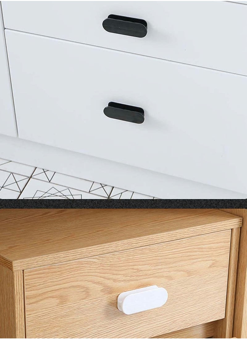 Y&D - Self-adhesive Handle Punch-free Drawer Window Wardrobe Sliding Door Push-pull Auxiliary Paste Labor-saving (4 Pieces, Black) - Image 1