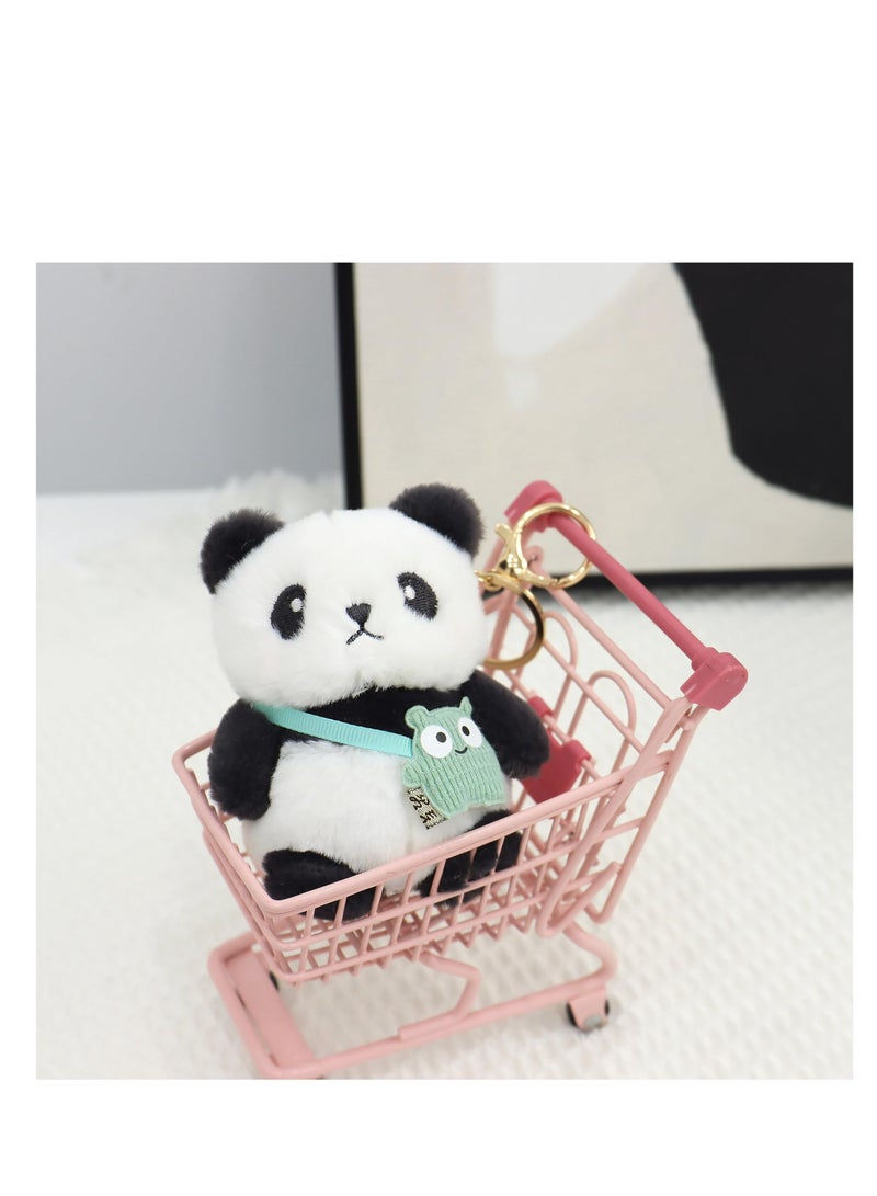 SYOSI Panda Kawaii Plush Toy Keychain, 2PCS Fluffy and Soft Cute Pendant for Car Key Handbag Backpack Furry Animals Keyring, Convenient Snap Closure, Appropriate Size, Kids Gifts Couple Gifts Ideas - Image 4