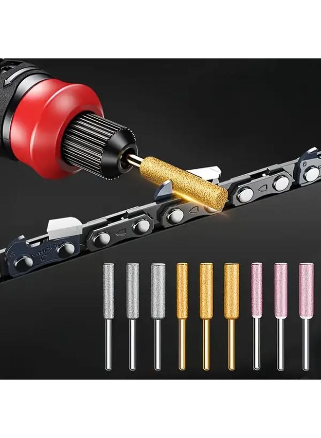 Golden Yellow 10pcs 4 8mm Diamond Coated Grinding Bits For Chainsaws Wood Glass Metal Stone Polishing - Image 2