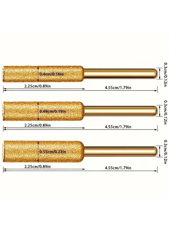Golden Yellow 10pcs 4 8mm Diamond Coated Grinding Bits For Chainsaws Wood Glass Metal Stone Polishing - Image 3
