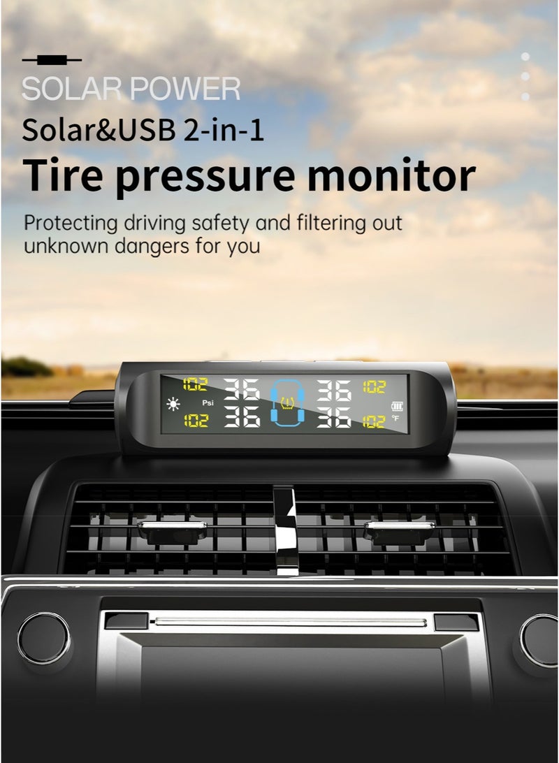 Car Tire Pressure Solar Energy Monitoring System With 4 Internal Sensors - Image 2