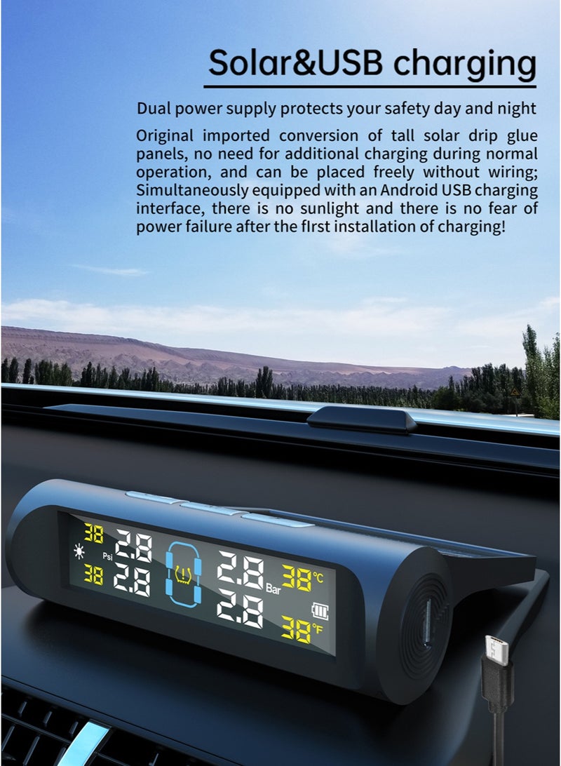 Car Tire Pressure Solar Energy Monitoring System With 4 Internal Sensors - Image 4